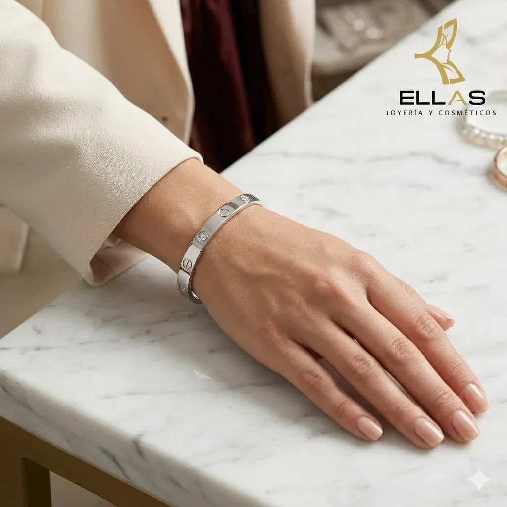 Pulsera estilo cartier Plateada Acero 1.webp