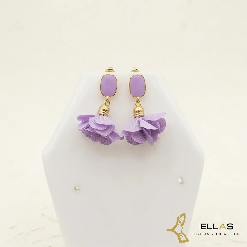 Aretes de tela Purpura ELLAS - Joyería 2.webp