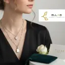 Set Juego de collar acero corazón y dije osso cadena dos vueltas + aretes