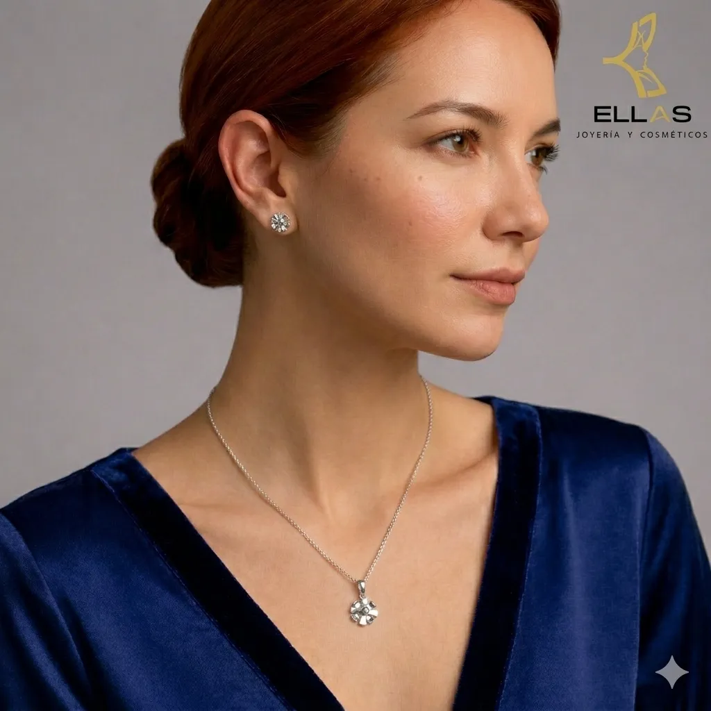 Juego Rehilete Oro Laminado 18K Blanco, Broquel Largo 1 cm Ancho 1 cm, Dije Largo 1 cm Ancho 1 cm.webp