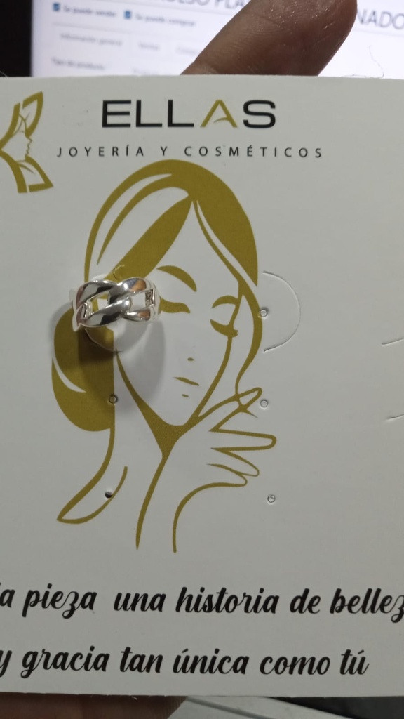 ARETE EARCUFF GRUESO PLATEADO LAMINADO COVER SILVER