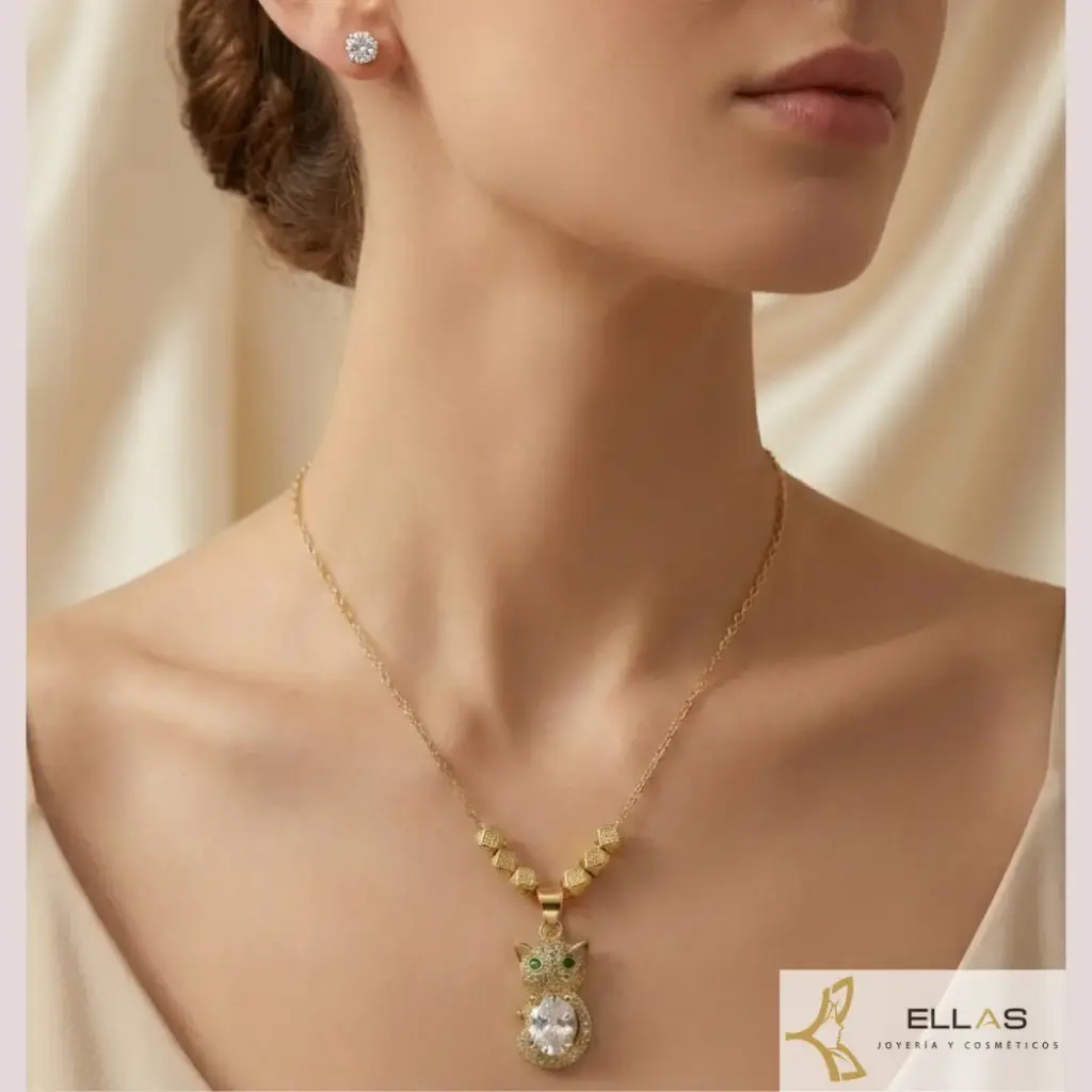 Set Gato en Microzircones Cover Gold