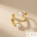 Earcuff con Microzircones + 2 perlas CoverGold