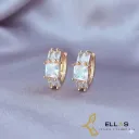 Huggie Corte Princesa Oro Laminado 18K Dorado/Circonia Blanca