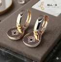Arete Rombo Radiante Oro Laminado 18K Dorado, Circonia Blanca