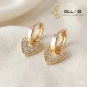 Arete Bella Realidad Oro Laminado 18K Dorado, Circonia Blanca