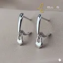 Huggie Candado Corazón Oro Laminado 18K Blanco