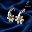 Huggie Desmontable Margarita Oro Laminado 18K Dorado/Circonia Blanca