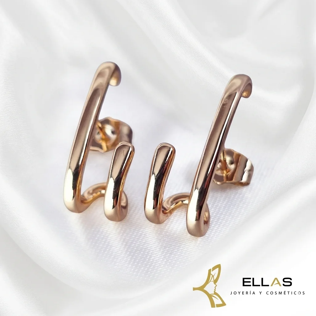 Arete Espiral de Oro Oro Laminado 18K Dorado