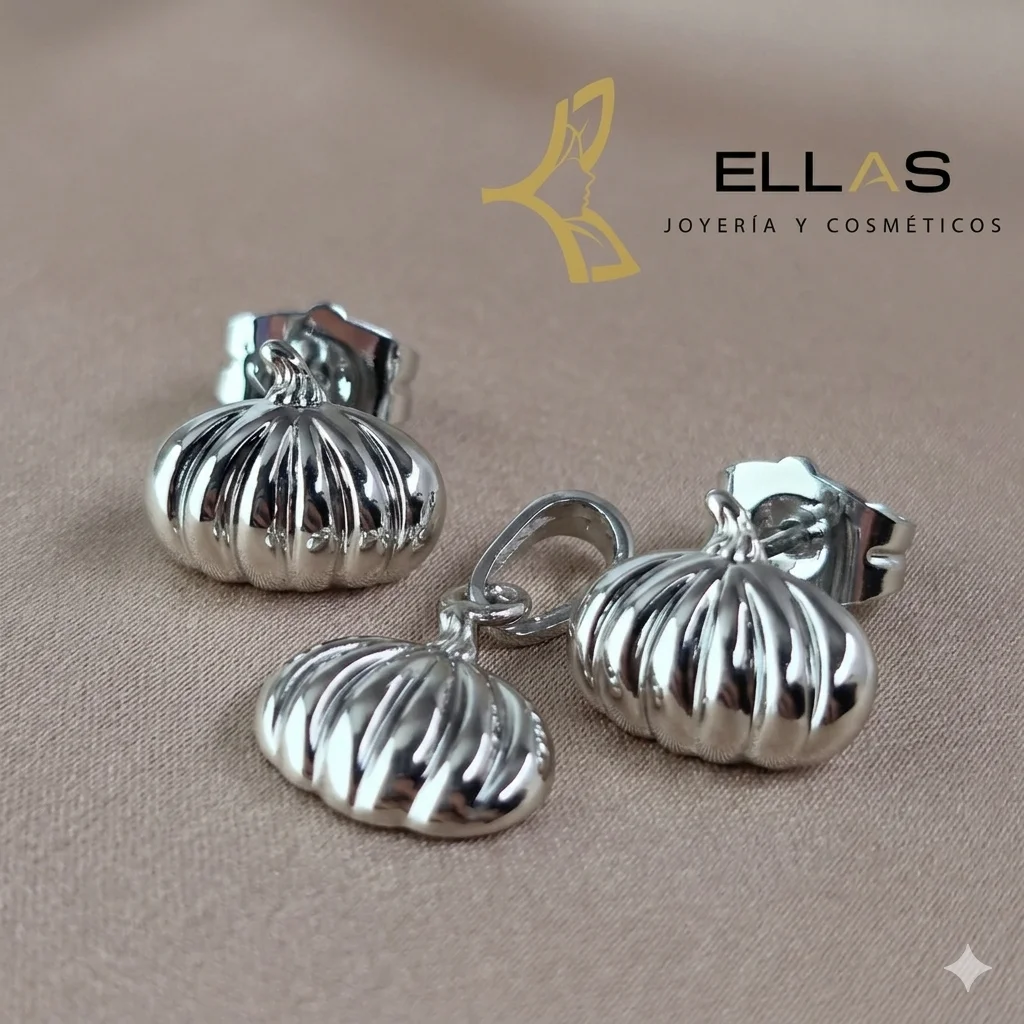 [WEBJCALABAZA] Juego Calabaza de Plata	Oro Laminado 18K Blanco