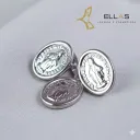 Juego Medallita Oro Laminado 18K Blanco