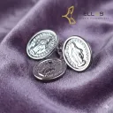 Juego Medallita Oro Laminado 18K Blanco