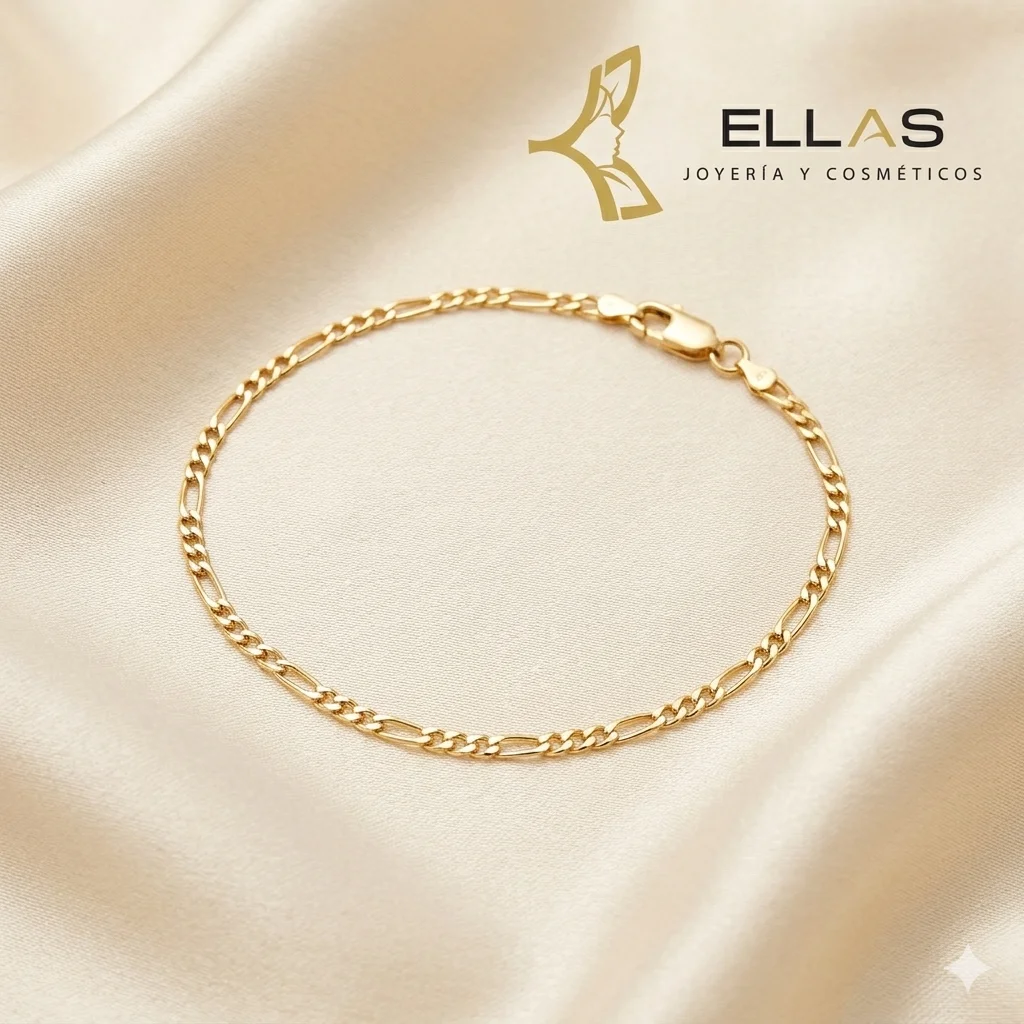 Pulsera Tejido Cartier o Fígaro Oro Laminado 18K Dorado