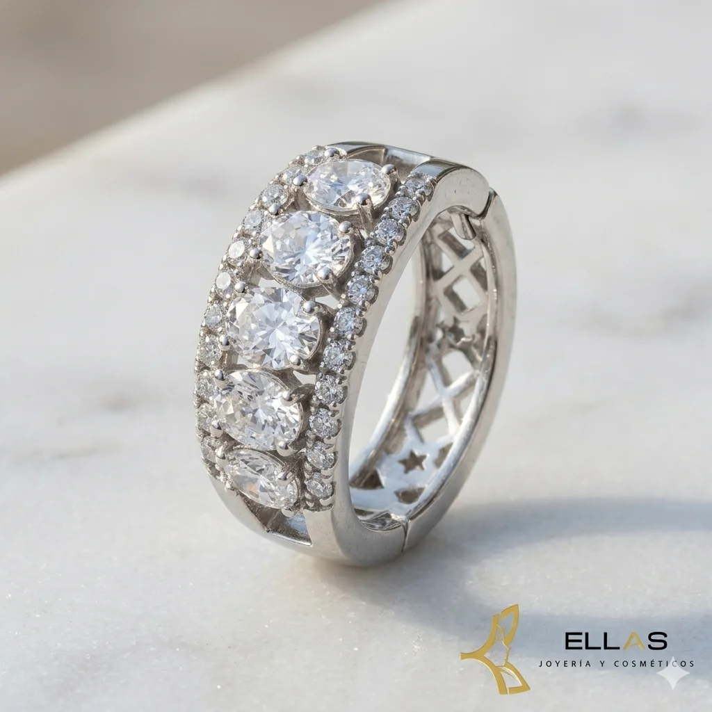 EARCUFF OVALADO PLATEADO