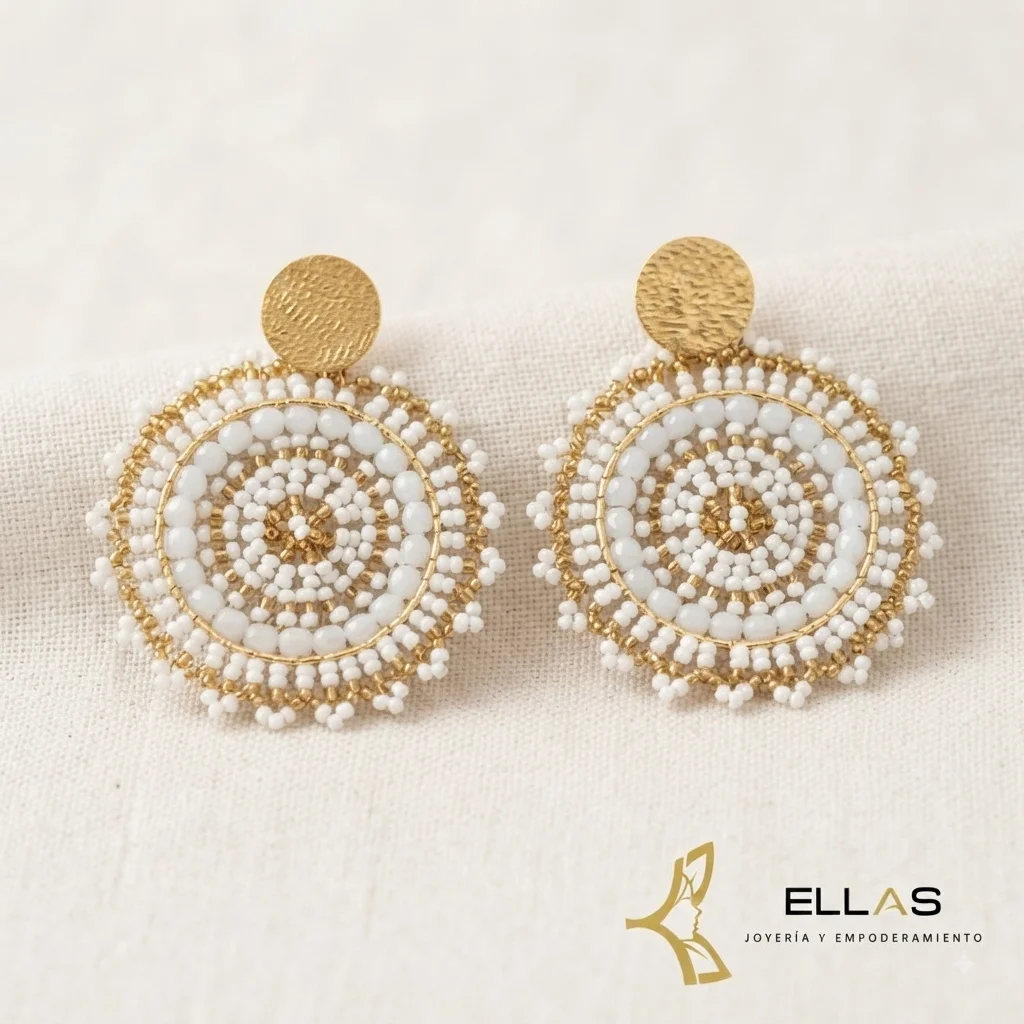 Aretes Artesanales Estrella de Nieve.