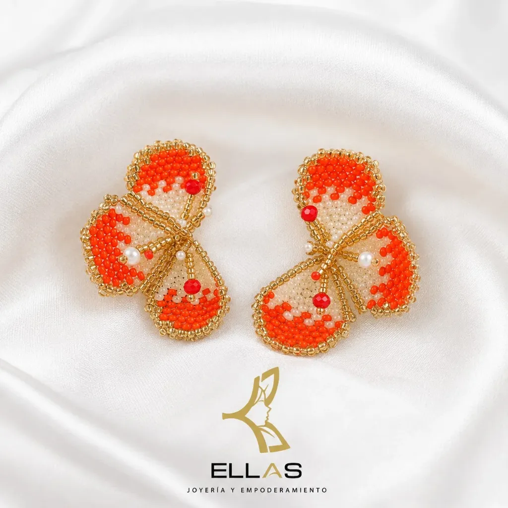 Aretes Artesanales: Topos Flor de Pasión
