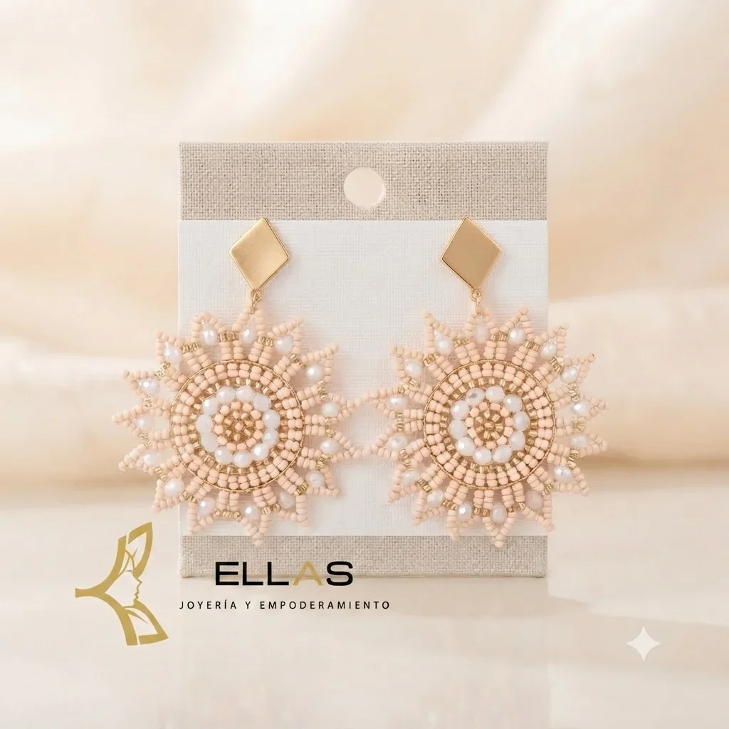 Aretes Artesanales Aura Solar Ellas joyería