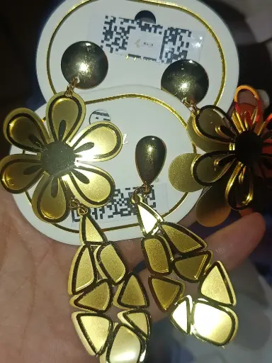 [ALR38] ARETE LARGO ACERO MARIPOSAS PERLAS 