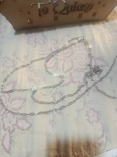 [CAA16] CADENA DE ACERO DOBLE CON PERLAS BLACAS 