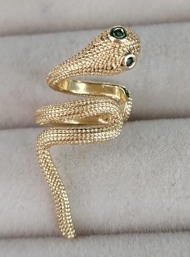 [ESDR15] EARCUFF SERPIENTE MEDIANO DORADO DE RODIO 