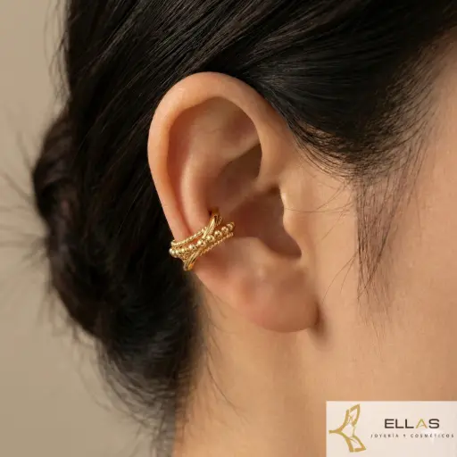 [Celeste Z2554] Earcuff 4 vueltas CoverGold